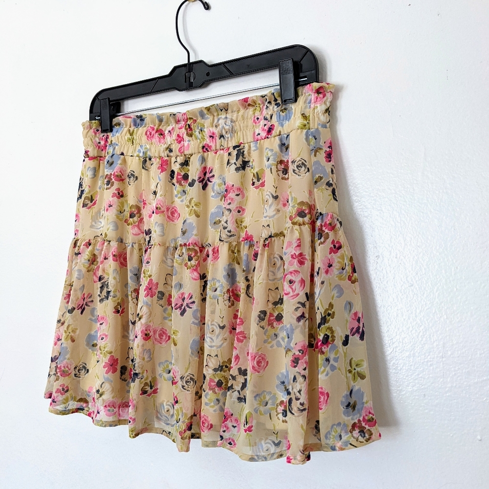 B Jewel Yellow Floral Skirt